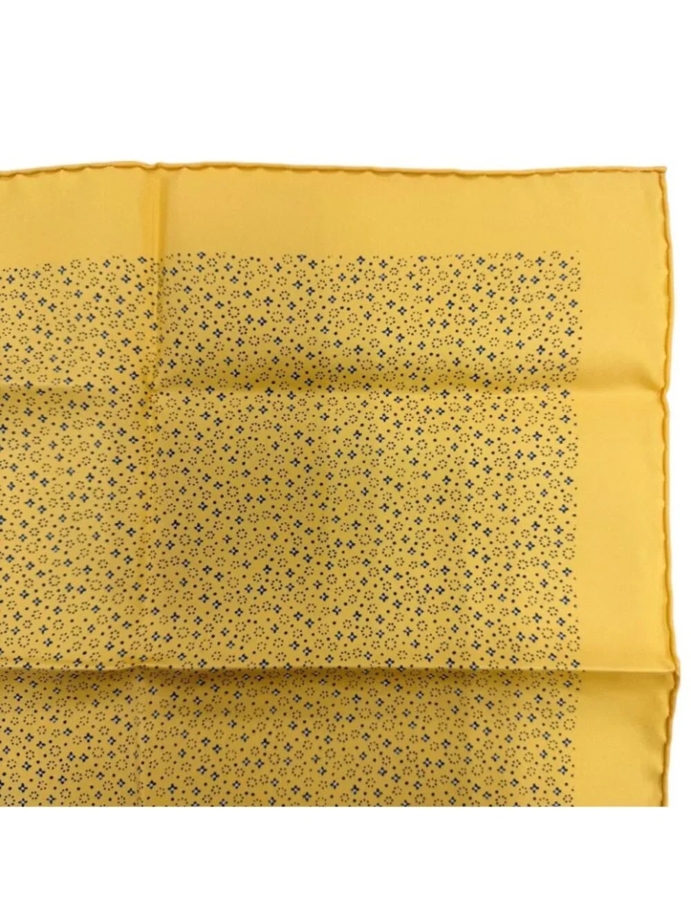 Hermes Petit Carre 45 Gavroche Silk 100% Scarf Yellow Blue